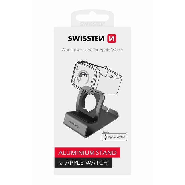 Swissten Aluminium standaard - Geschikt voor Apple Watch - Grijs
