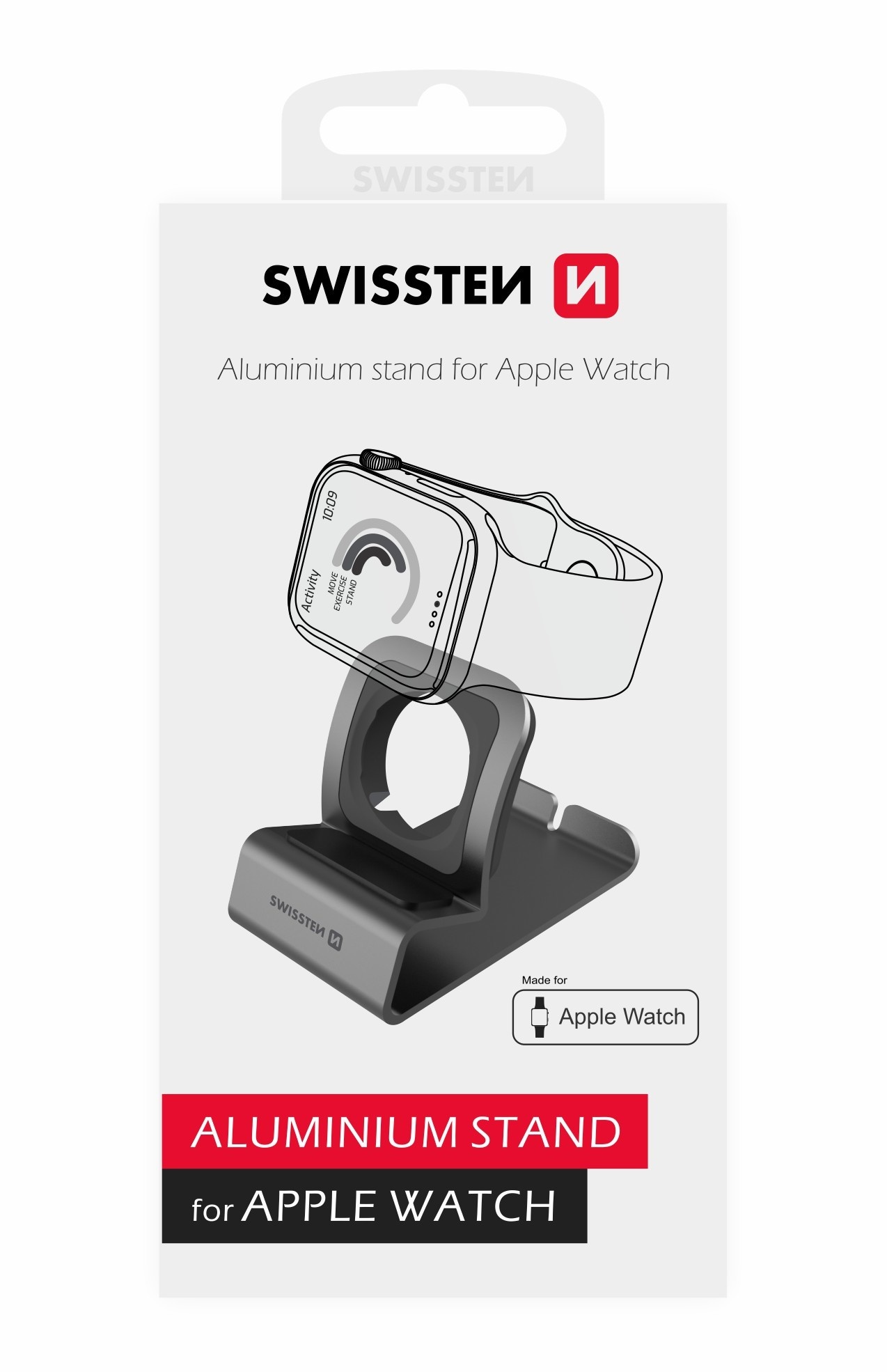 Swissten Aluminium standaard - Geschikt voor Apple Watch - Grijs