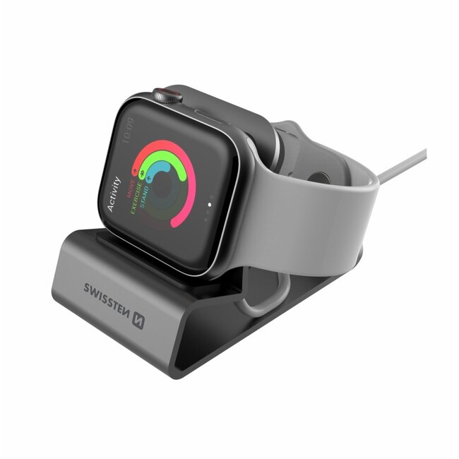 Swissten Aluminium standaard - Geschikt voor Apple Watch - Grijs
