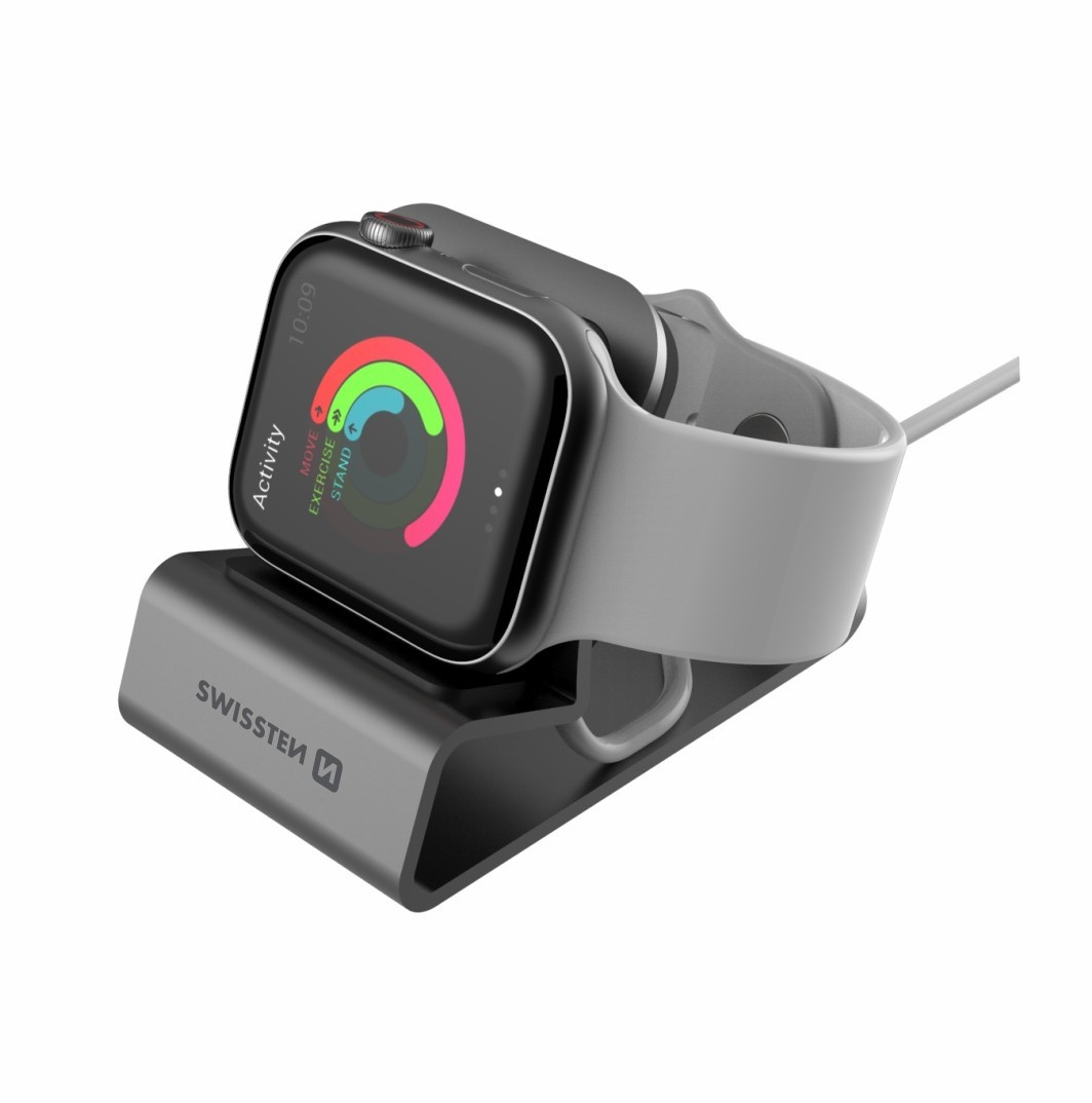 Swissten Aluminium standaard - Geschikt voor Apple Watch - Grijs