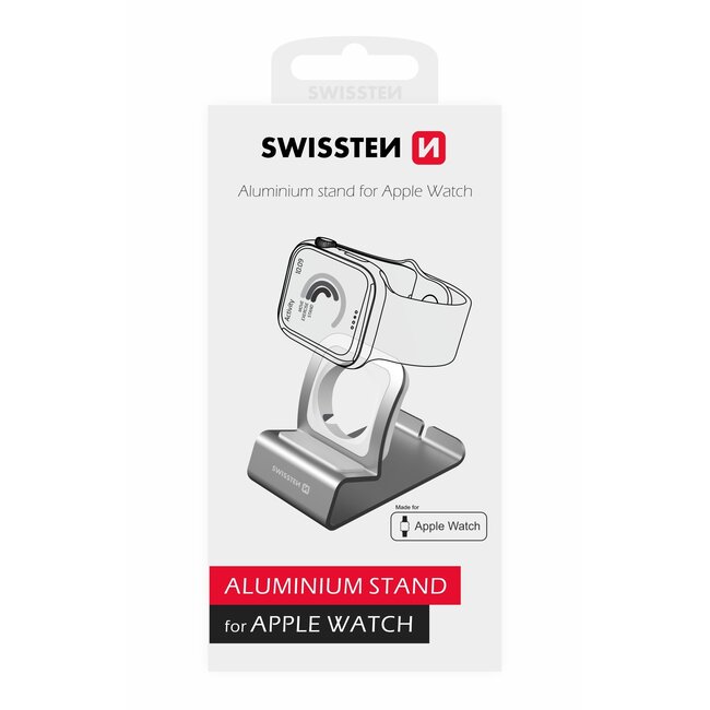 Swissten Aluminium standaard - Geschikt voor Apple Watch - Zilver