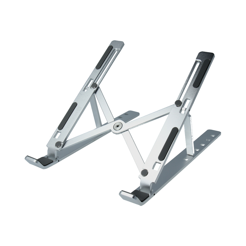 Swissten Laptopstandaard - t/m 15.6 inch laptops - Ergonomisch - Verstelbaar en Opvouwbaar - Aluminium - Zilver