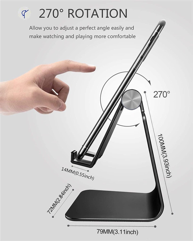 Swissten Verstelbare Telefoonhouder Bureau - Smartphone/Tablet Standaard - Aluminium - Zwart