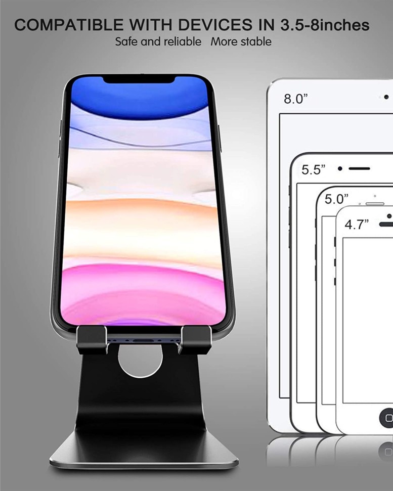 Swissten Verstelbare Telefoonhouder Bureau - Smartphone/Tablet Standaard - Aluminium - Zwart