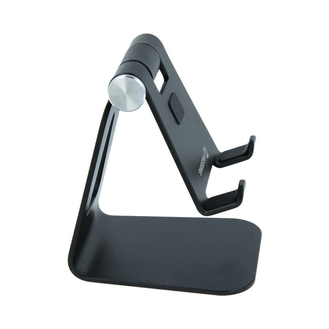 Swissten Verstelbare Telefoonhouder Bureau - Smartphone/Tablet Standaard - Aluminium - Zwart