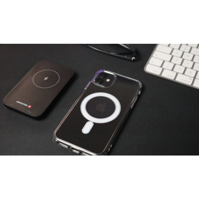 Swissten MagSafe hoesje - iPhone 13 mini - Siliconen - Transparant