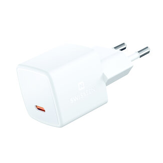Swissten Swissten USB-C Snellader - GaN technologie - 25W - Wit
