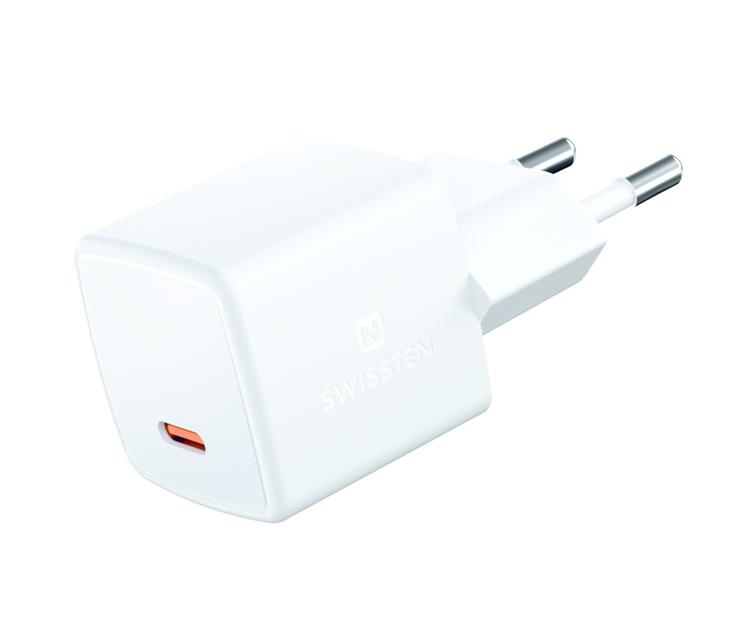 Swissten USB-C Snellader - GaN technologie - 25W - Wit