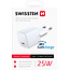 Swissten USB-C Snellader - GaN technologie - 25W - Wit