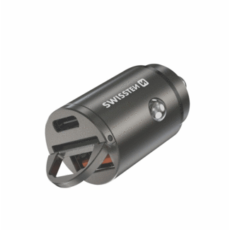 Swissten Swissten Autolader - 2 poorten - Snellader - 30W - USB & USB-C Quick Charge - Zilver