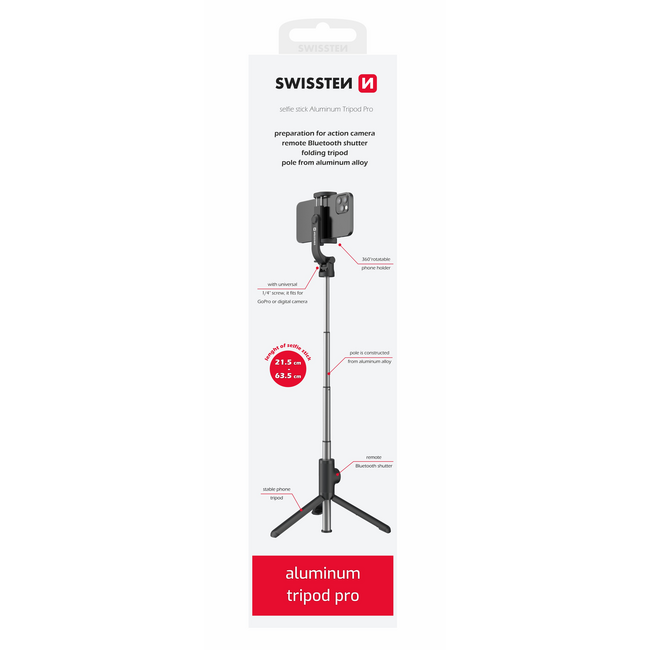 Swissten Bluetooth Selfie Stick - Tripod