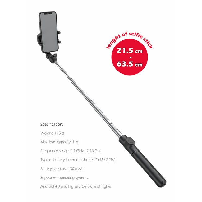 Swissten Bluetooth Selfie Stick - Tripod