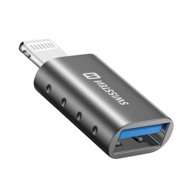 Swissten USB-A naar Lightning Adapter - Converter - Grijs