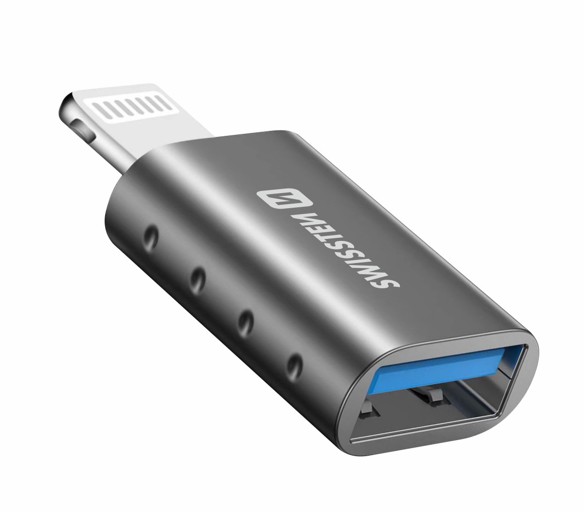 Swissten USB-A naar Lightning Adapter - Converter - Grijs