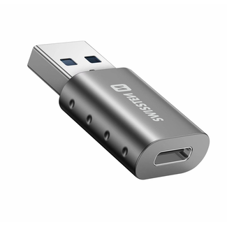 Swissten Swissten USB-C naar USB-A Adapter - Converter - Grijs