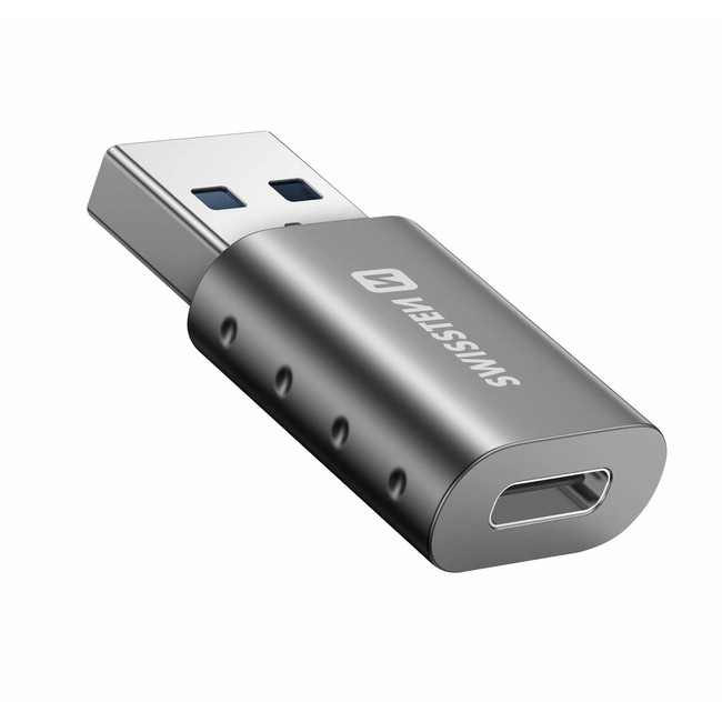 Swissten USB-C naar USB-A Adapter - Converter - Grijs