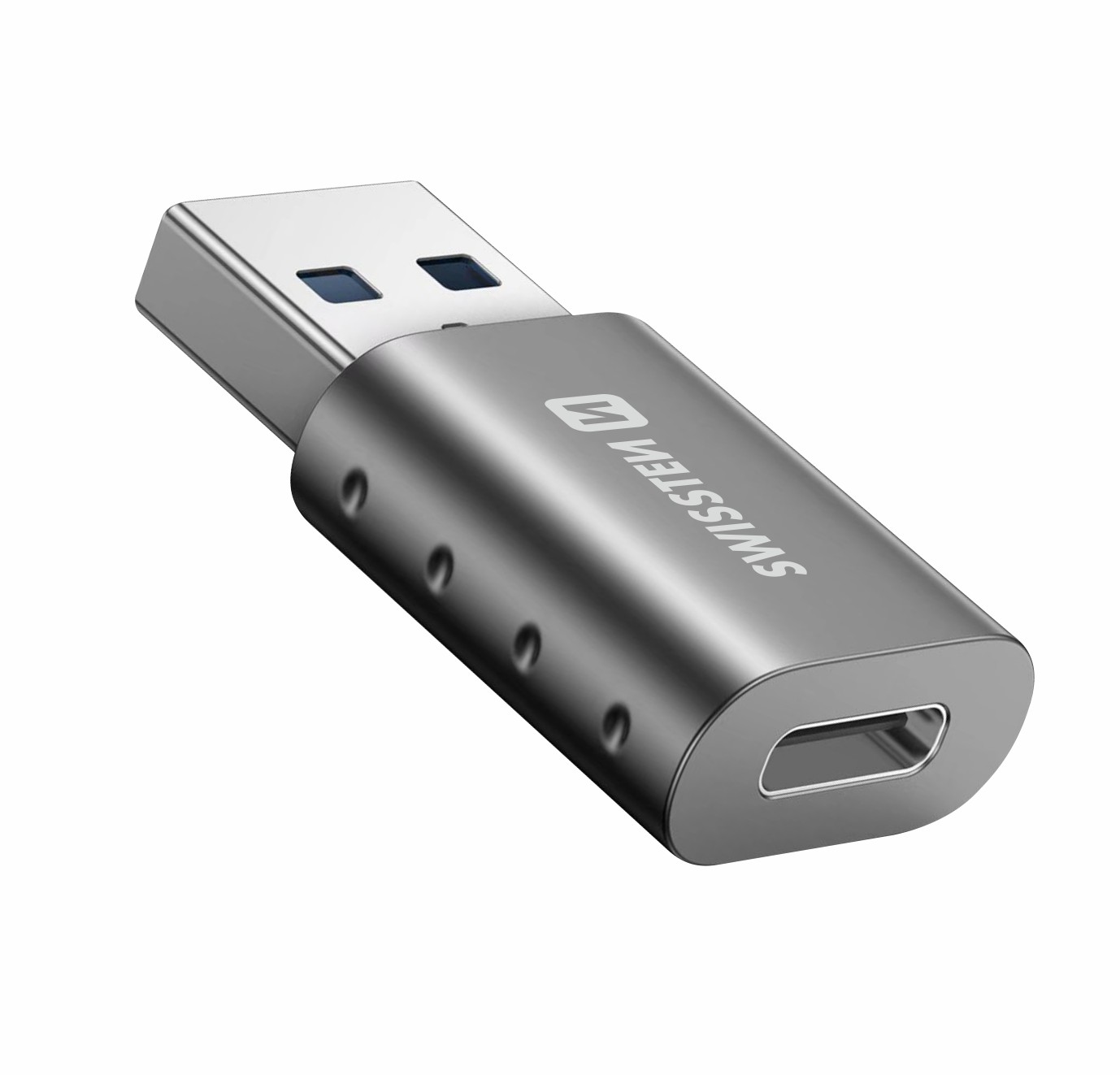 Swissten USB-C naar USB-A Adapter - Converter - Grijs