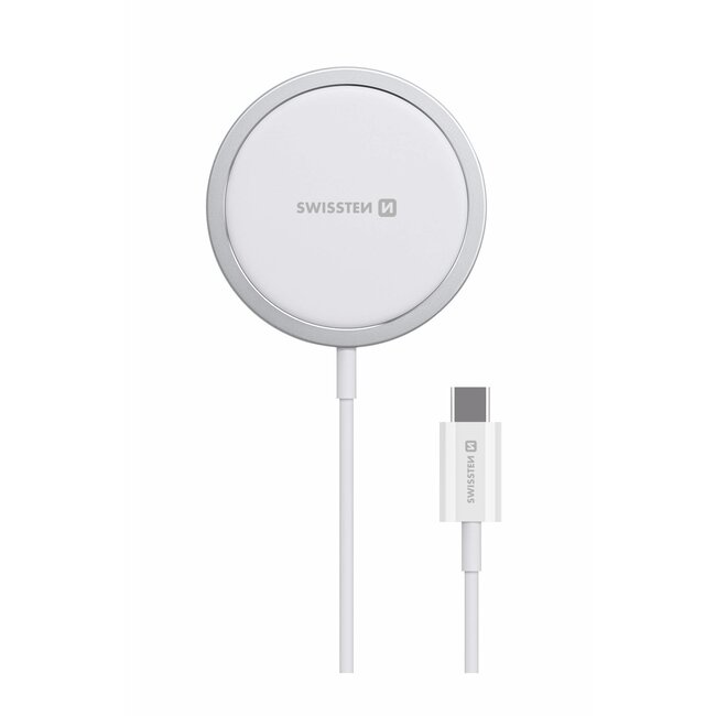 Swissten Draadloze Magsafe Oplader - 15W - Wit