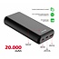 Swissten Powerbank Power Line - 20.000 mAh - USB & USB-C - Zwart