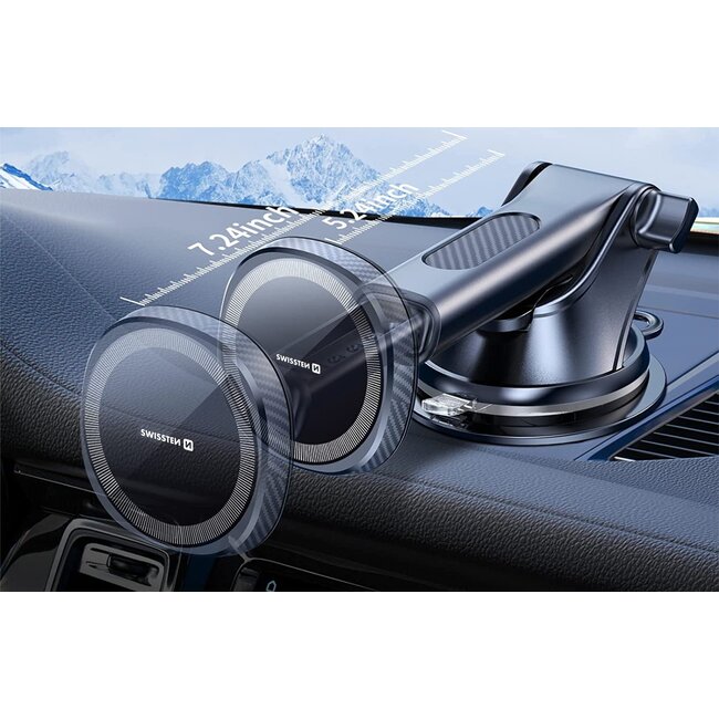 Swissten Magsafe Telefoonhouder - Dashboard - 15W - Zwart