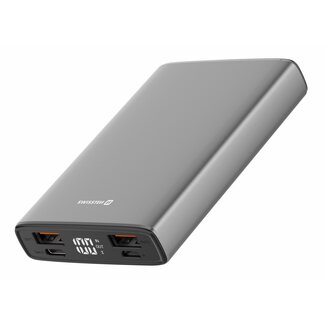 Swissten Swissten Powerbank Aluminium Body - 10.000 mAh - Grijs