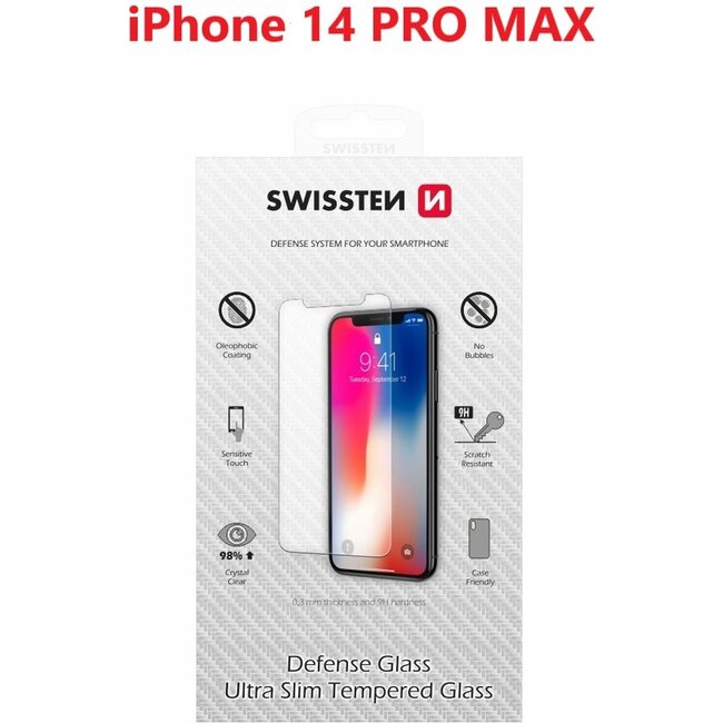 Swissten Ultra Slim Tempered Glass Screenprotector - iPhone 14 Pro Max