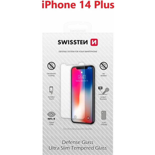 Swissten Ultra Slim Tempered Glass Screenprotector - iPhone 14 Plus