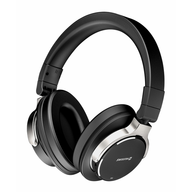 Swissten Jumbo - Draadloze Bluetooth Over-ear koptelefoon met Noise Cancelling - Zwart