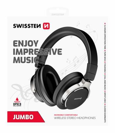 achtergrond Systematisch Verzamelen Swissten Jumbo - Draadloze Bluetooth Over-ear koptelefoon - Zwart -  Oplaadkabelshop.nl