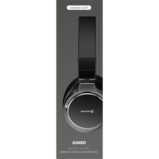 Swissten Jumbo - Draadloze Bluetooth Over-ear koptelefoon - Zwart