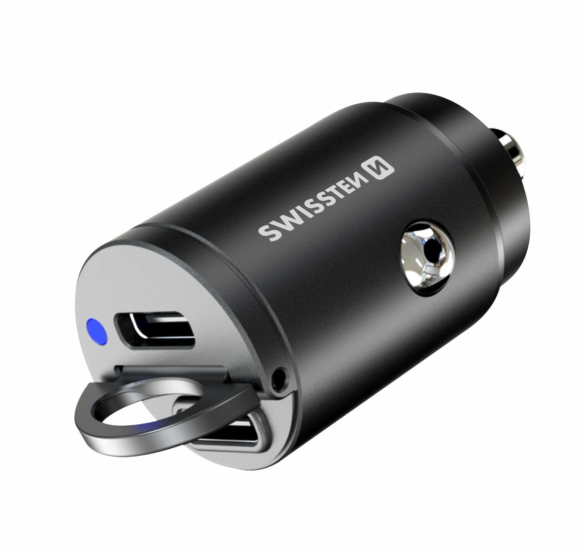 Swissten Swissten Autolader - 2 poorten - Snellader - 45W - 2x USB-C - Zwart afbeelding