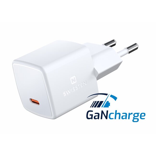 Swissten USB-C Snellader - GaN technologie - 33W - Wit