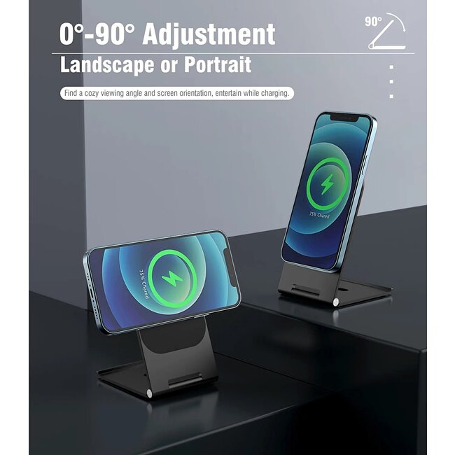 Swissten Ultradunne MagSafe Standaard - Wireless charger - Zwart