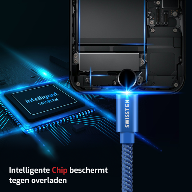 Swissten Lightning naar USB kabel - Apple Gecertificeerd - 2M - Grijs