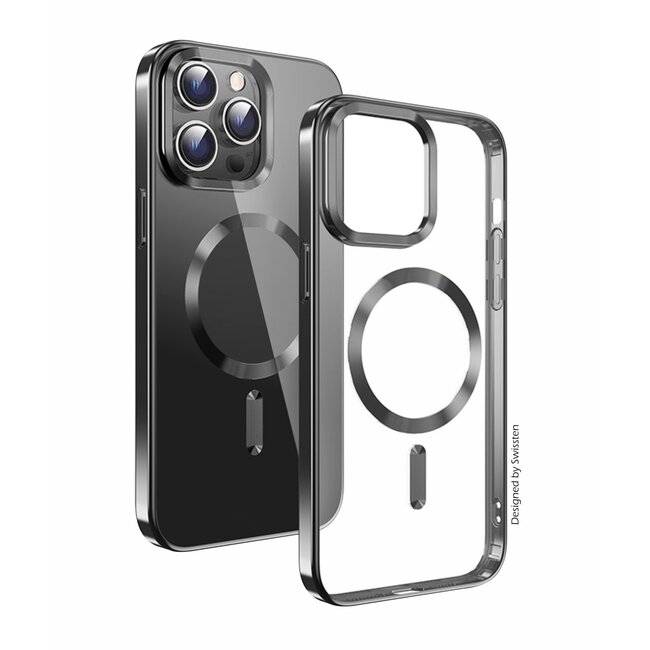 Swissten MagSafe hoesje - iPhone 14 Pro Max - Metallic - Transparant