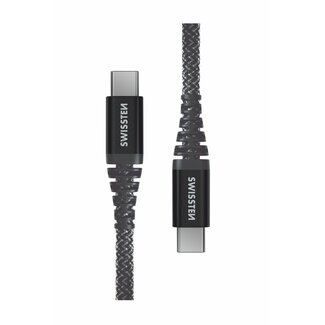 Swissten Swissten Kevlar USB-C naar USB-C kabel - 1.5M - Zwart