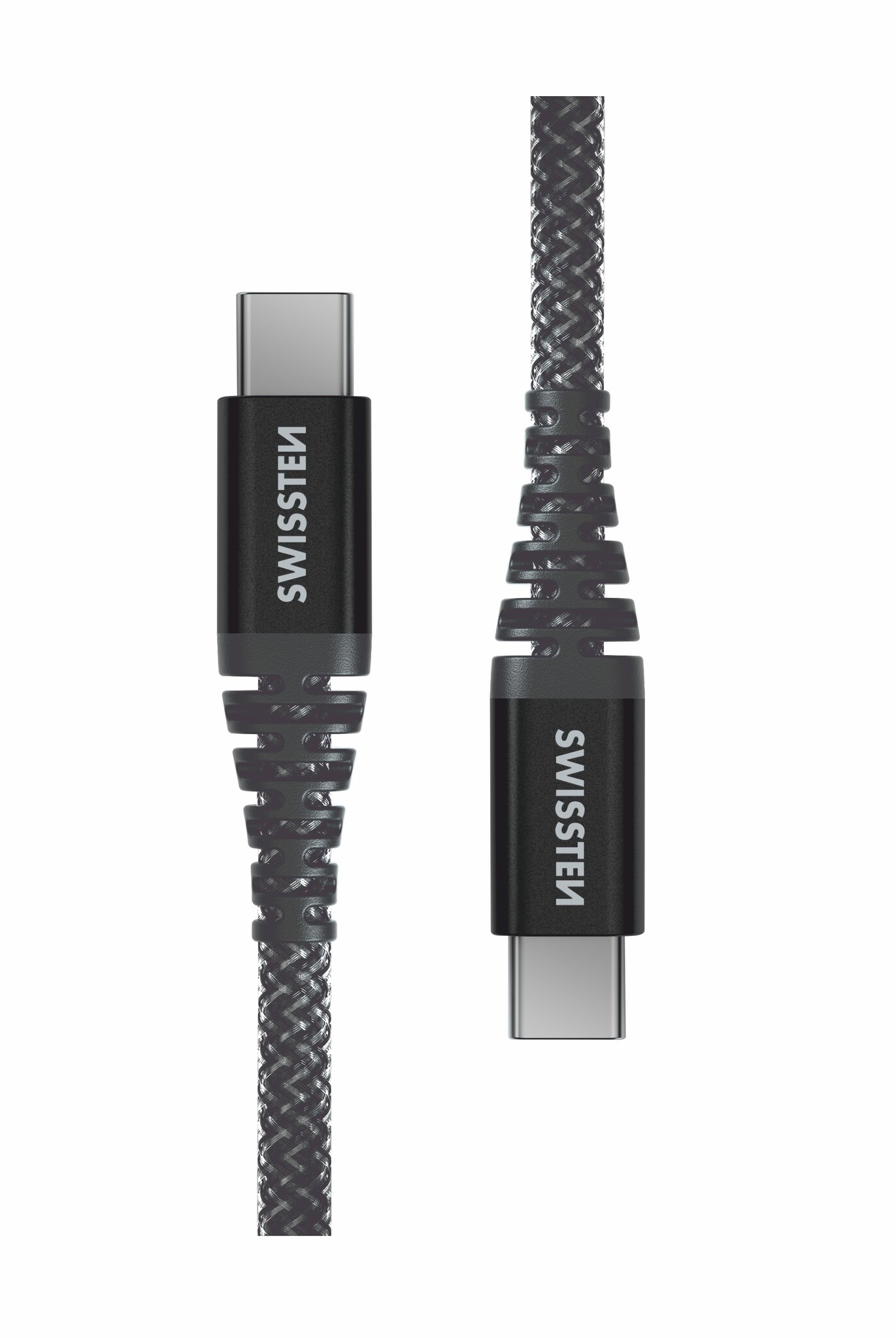 Swissten Kevlar USB-C naar USB-C kabel - 1.5M - Zwart