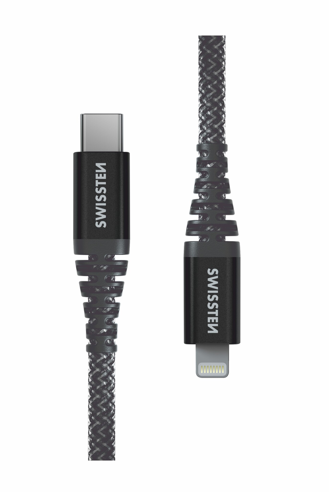 Swissten Kevlar USB-C naar Lightning kabel - 1.5M - Zwart