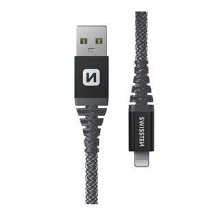 Swissten Swissten Kevlar USB-A naar Lightning kabel - 1.5M - Zwart
