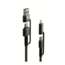 Swissten Kevlar 4 in 1 Kabel - 60W - 1.5M - Zwart