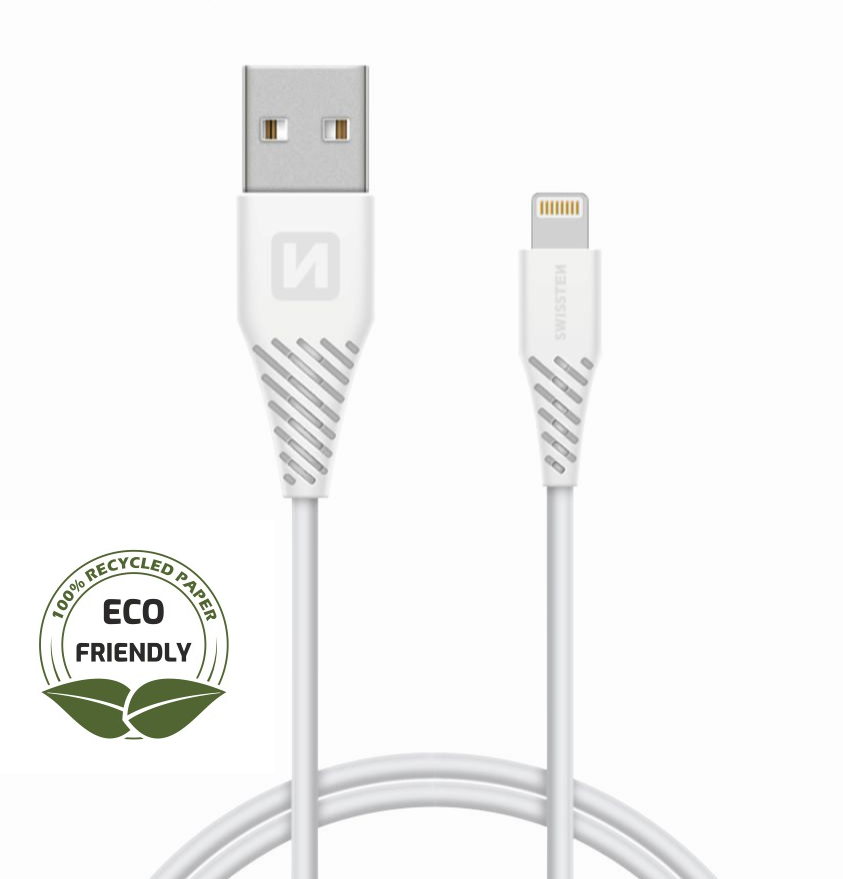 Swissten Swissten Lightning naar USB kabel - 1.2M - Wit - Duurzame verpakking afbeelding