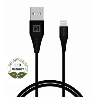 Swissten Swissten Lightning naar USB kabel - 1.2M - Wit - Duurzame verpakking - Zwart