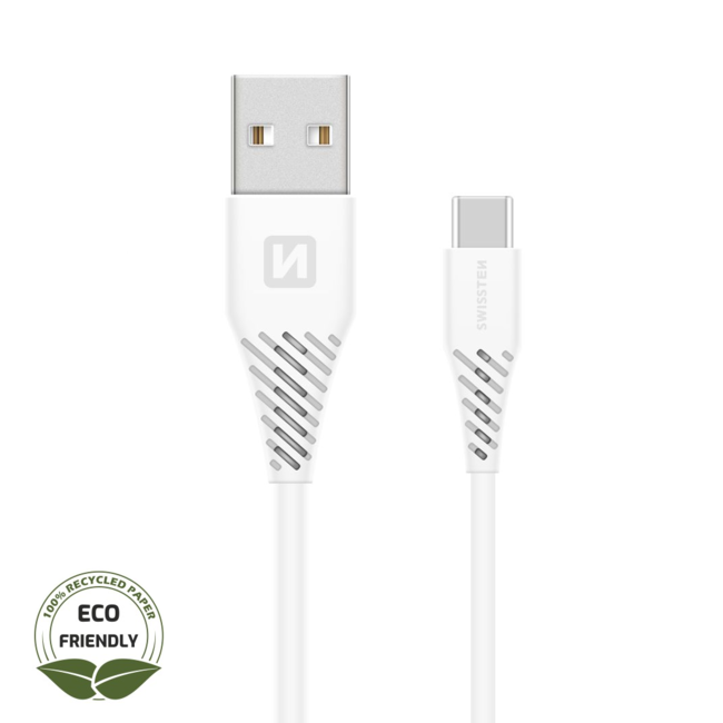 Swissten USB-C naar USB kabel - 1.2M - Wit - Duurzame verpakking