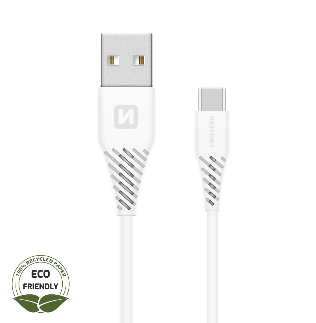 Swissten Swissten USB-C naar USB kabel - 1.2M - Wit - Duurzame verpakking afbeelding