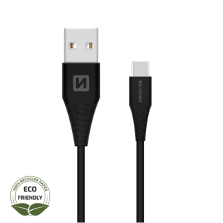 Swissten Swissten USB-C naar USB kabel - 1.2M - Zwart - Duurzame verpakking
