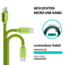 Swissten Micro-USB naar USB kabel - 0.2M - Groen