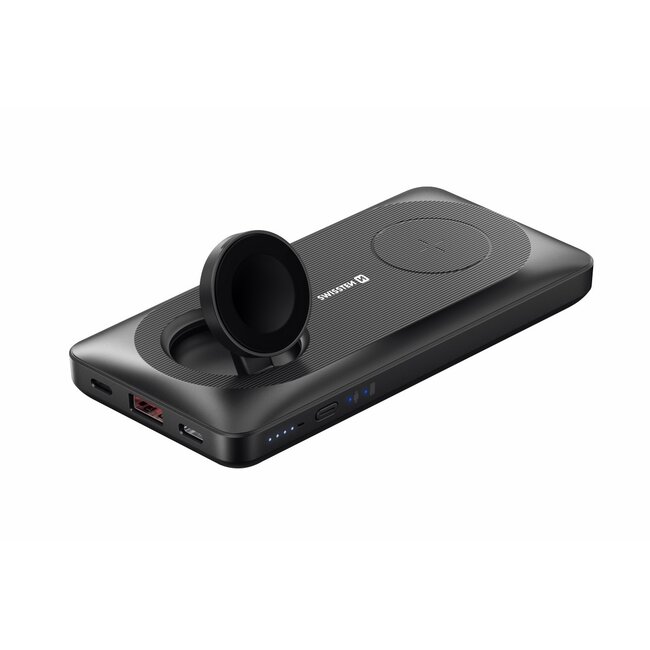 Swissten 2 in 1 Apple Watch Powerbank - 10.000 mAh - Zwart