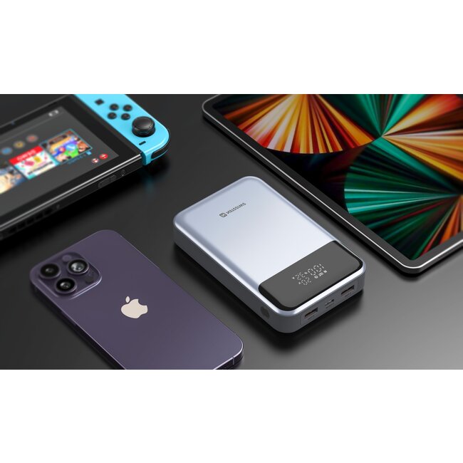 Swissten Powerbank Laptop - 20.000 mAh - 100W - Grijs