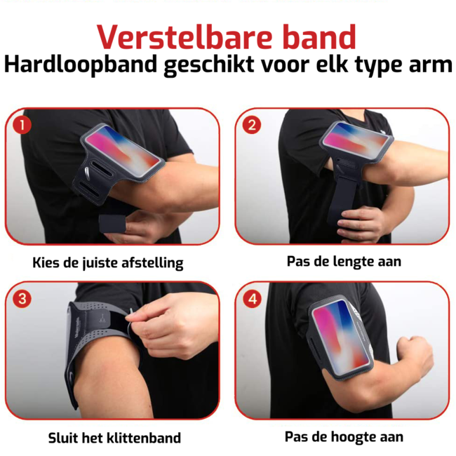 Swissten Hardloop Telefoonhouder - Waterdichte Hardloopband - t/m 6 inch - Roze