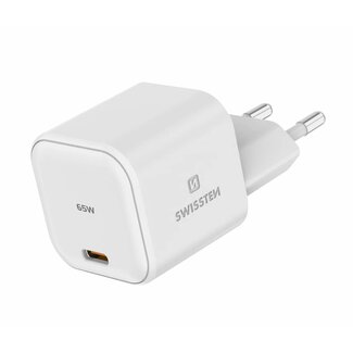 Swissten Swissten USB-C Snellader - GaN technologie - 65W - Wit